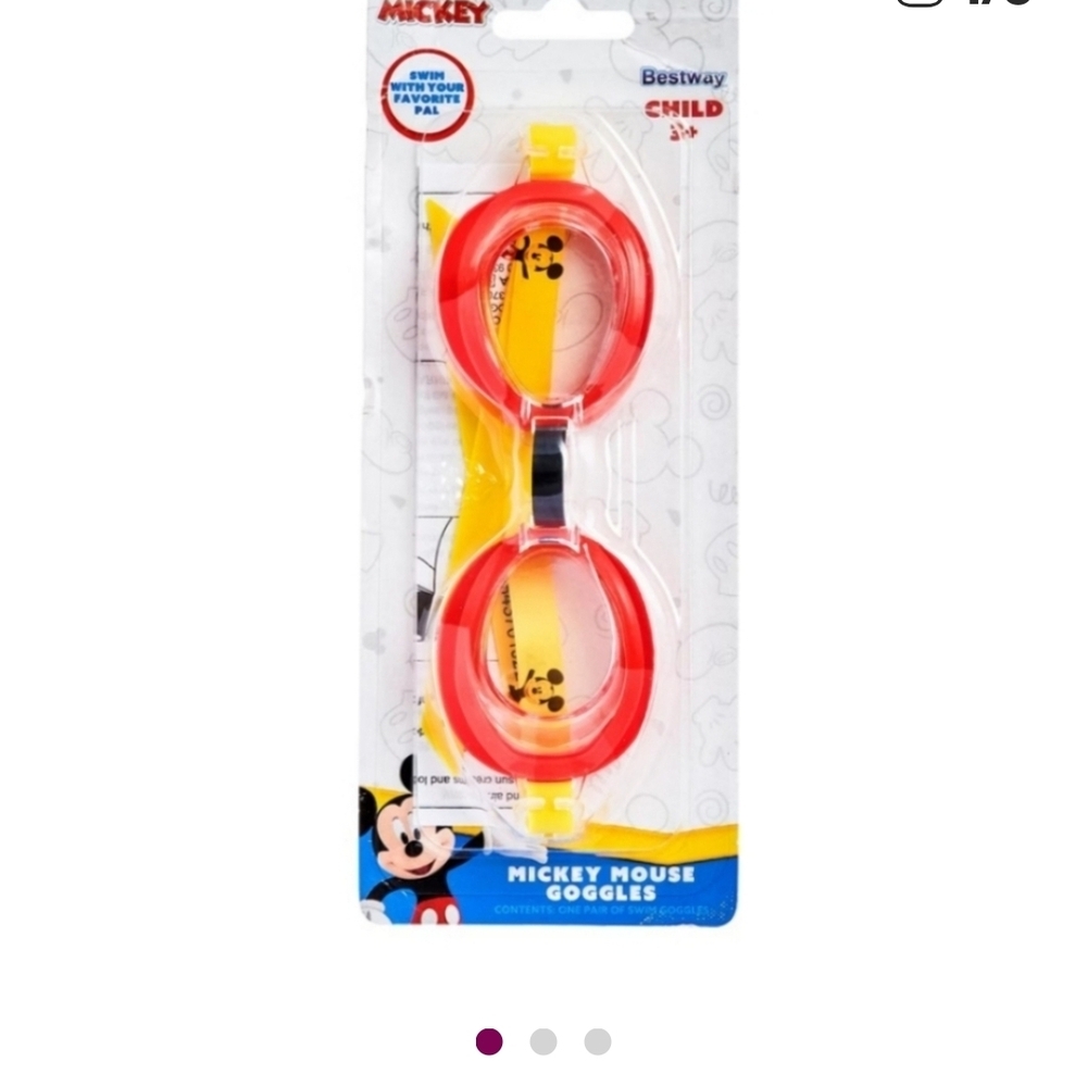Disney Mickey Mouse Kids Swim Goggles - Red and Yellow